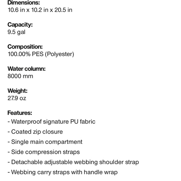 NWT Rains Hilo Black Weekend Bag - Picture 7 of 7